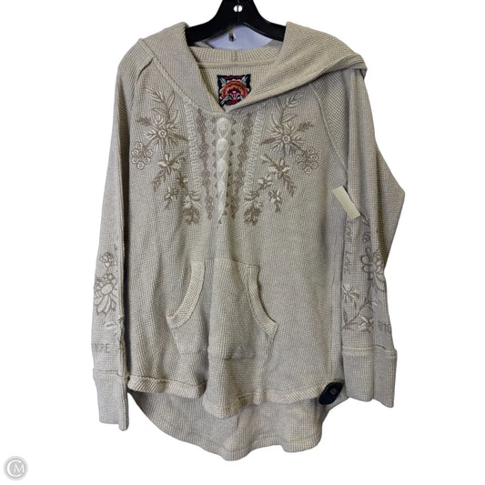 Sweatshirt Hoodie By Johnny Was In Cream, Size: M