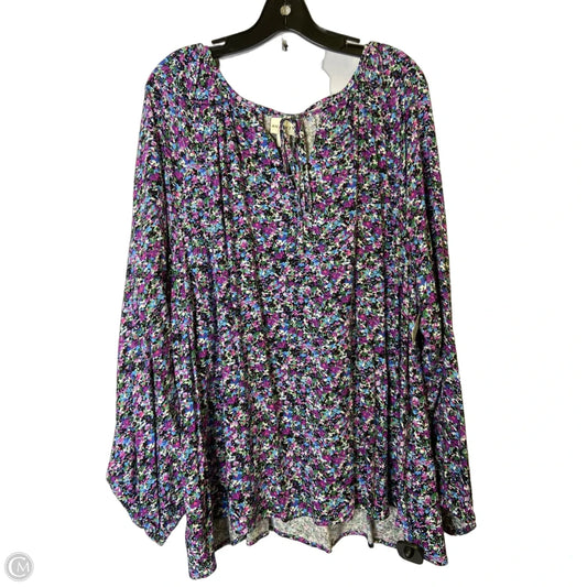 Top Long Sleeve By Ava & Viv In Purple, Size: 2x