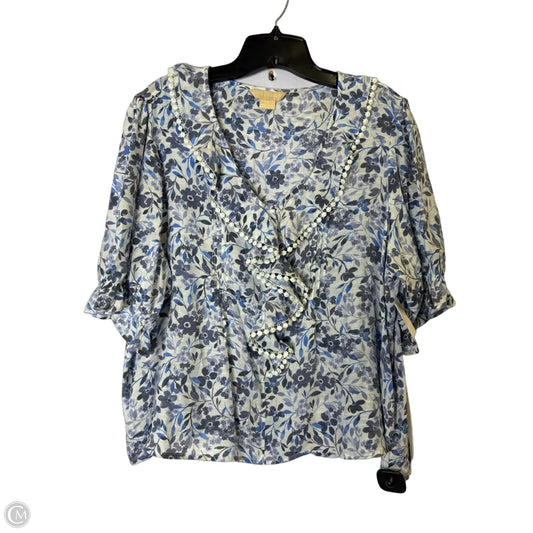 Top Short Sleeve By Hope & Harlow In Blue, Size: L