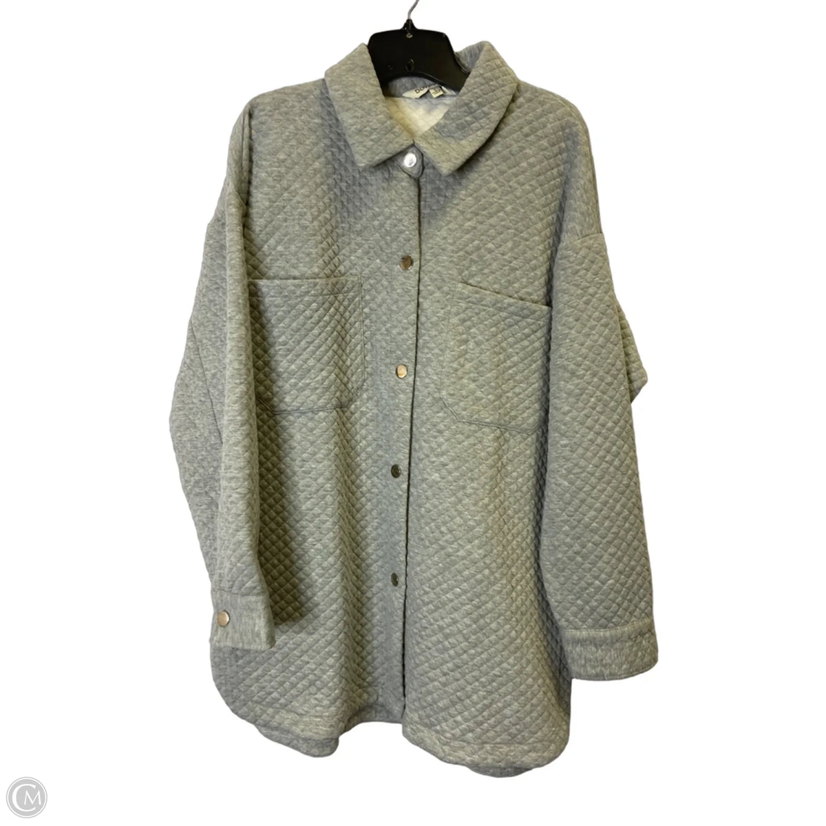 Jacket Shirt By Davi & Dani In Grey, Size: L