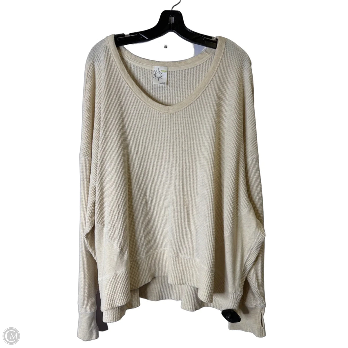 Top Long Sleeve Basic By Offline In Cream, Size: Xl