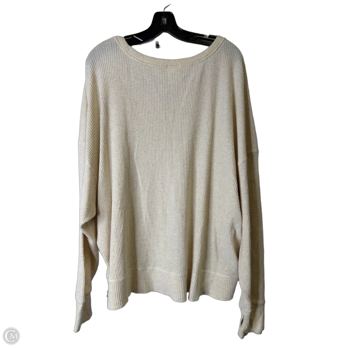Top Long Sleeve Basic By Offline In Cream, Size: Xl