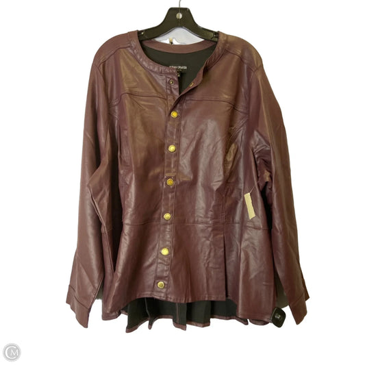 Jacket Other By Susan Graver In Maroon, Size: 3x