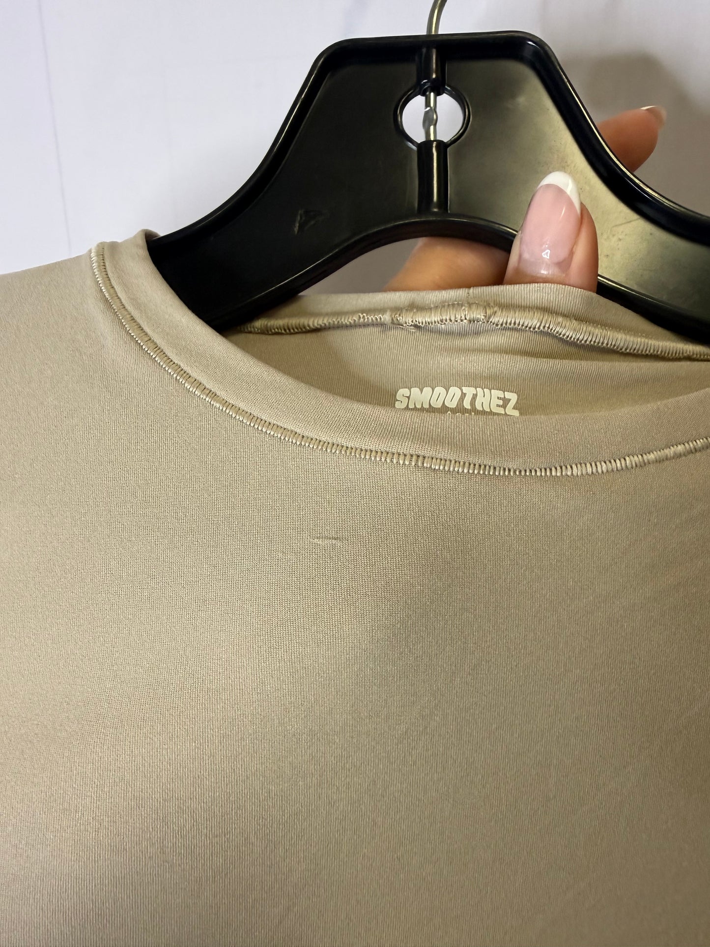 Athletic Top Short Sleeve By Aerie In Tan, Size: M