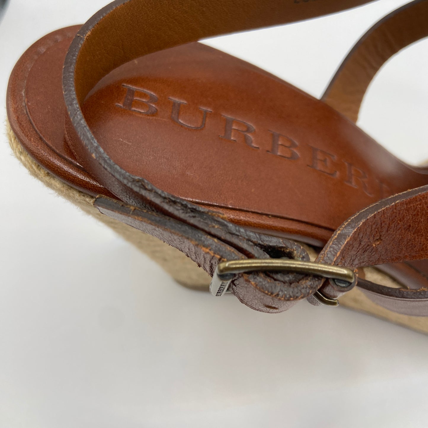Sandals Luxury Designer By Burberry In Brown, Size: 10