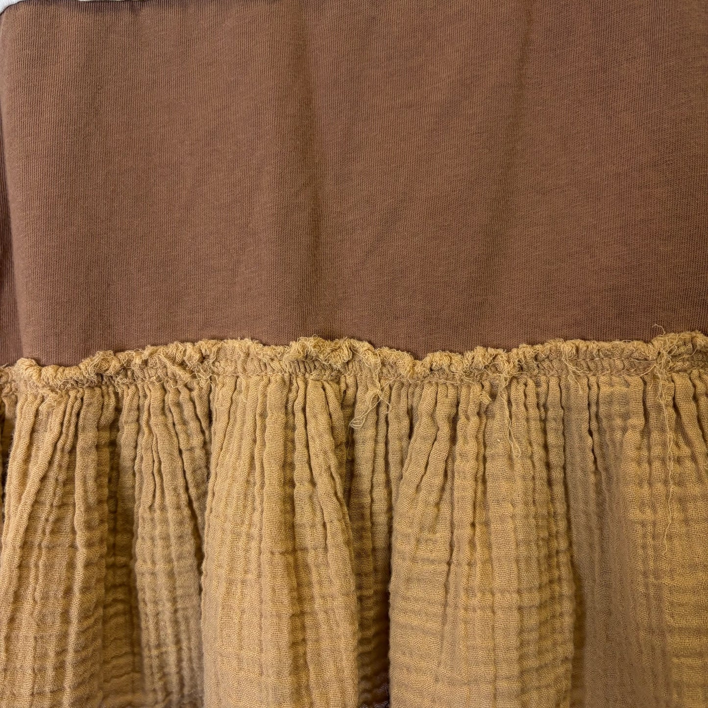 Top Short Sleeve By Pilcro In Brown & Cream, Size: S