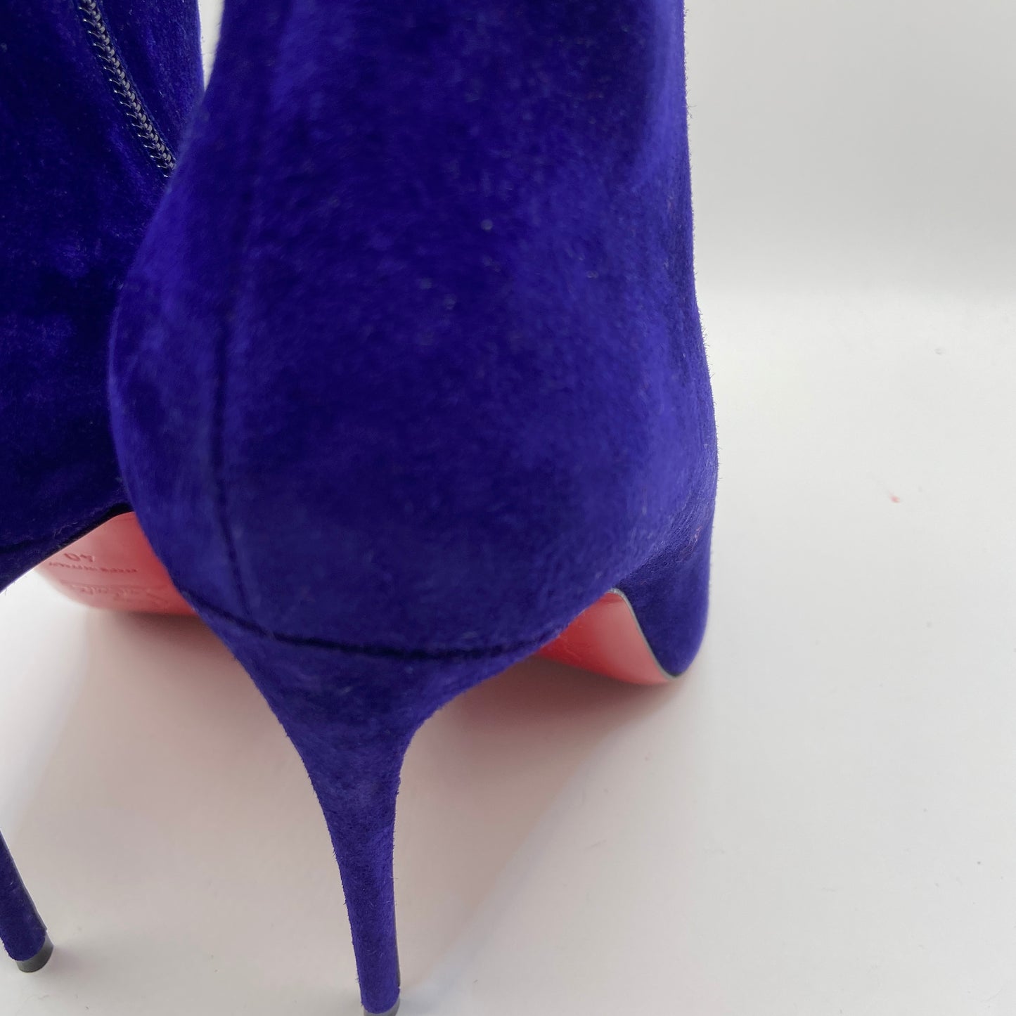 Boots Luxury Designer By Christian Louboutin In Blue, Size: 10