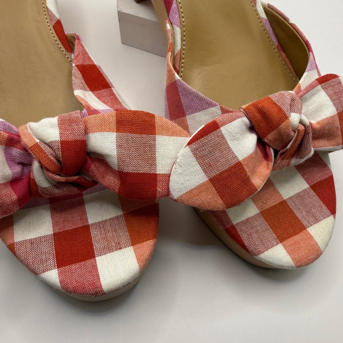Sandals Heels Block By J. Crew In Orange & Pink, Size: 10