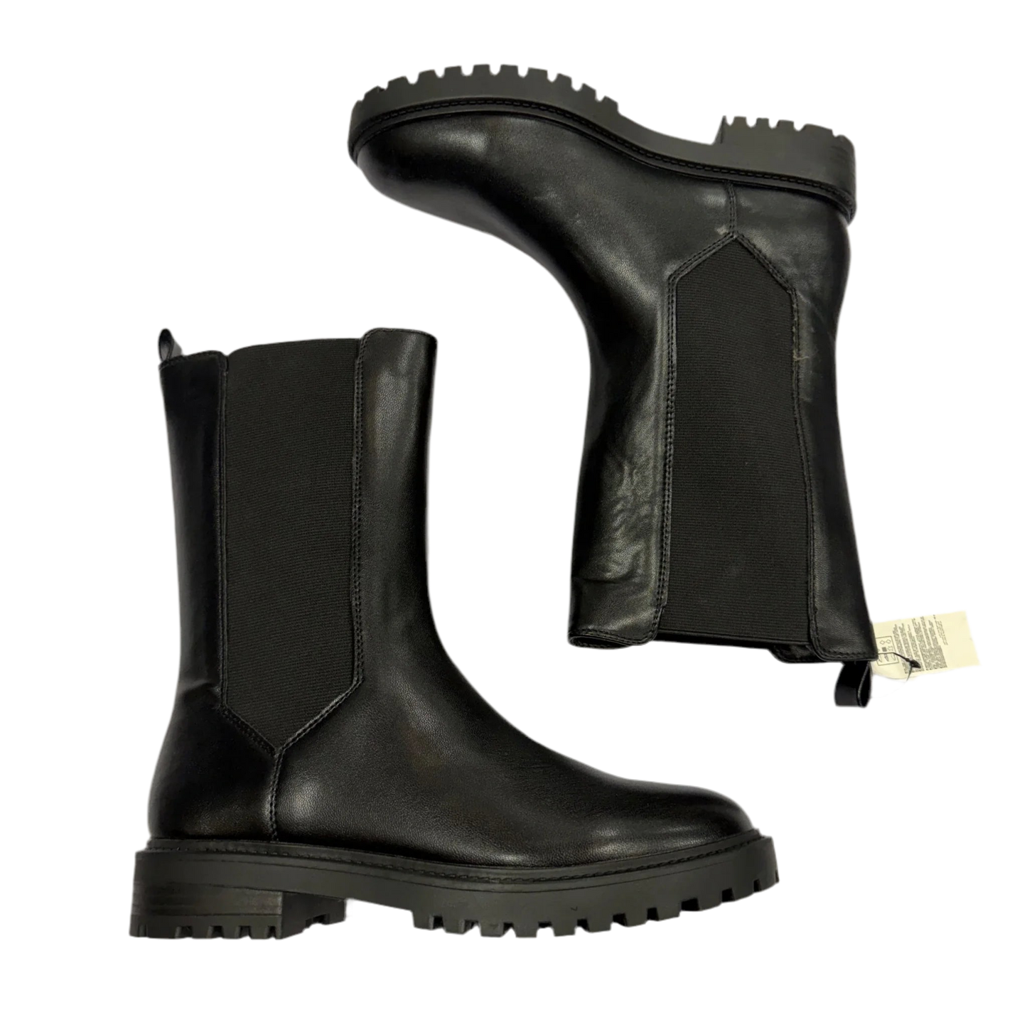 Boots Mid-calf Flats By Banana Republic In Black, Size: 8