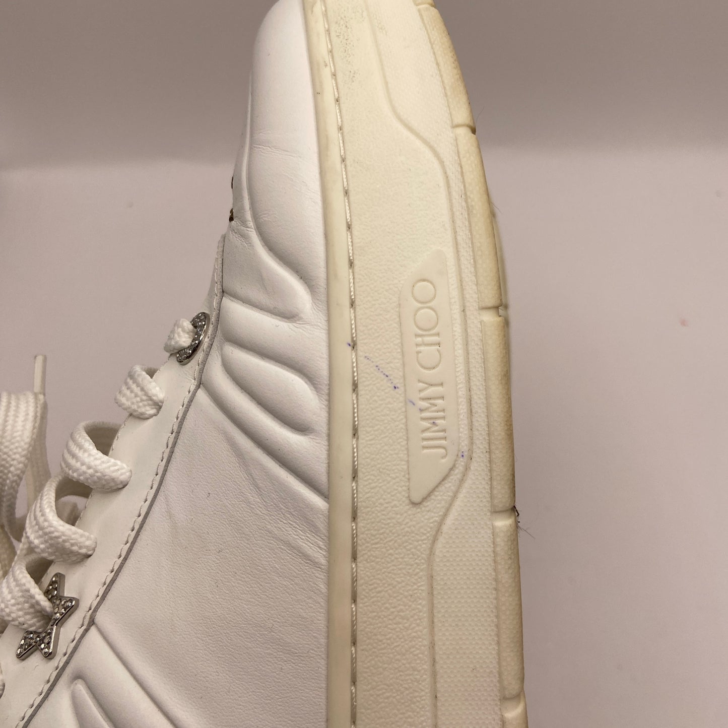 Shoes Luxury Designer By Jimmy Choo In White, Size: 9.5