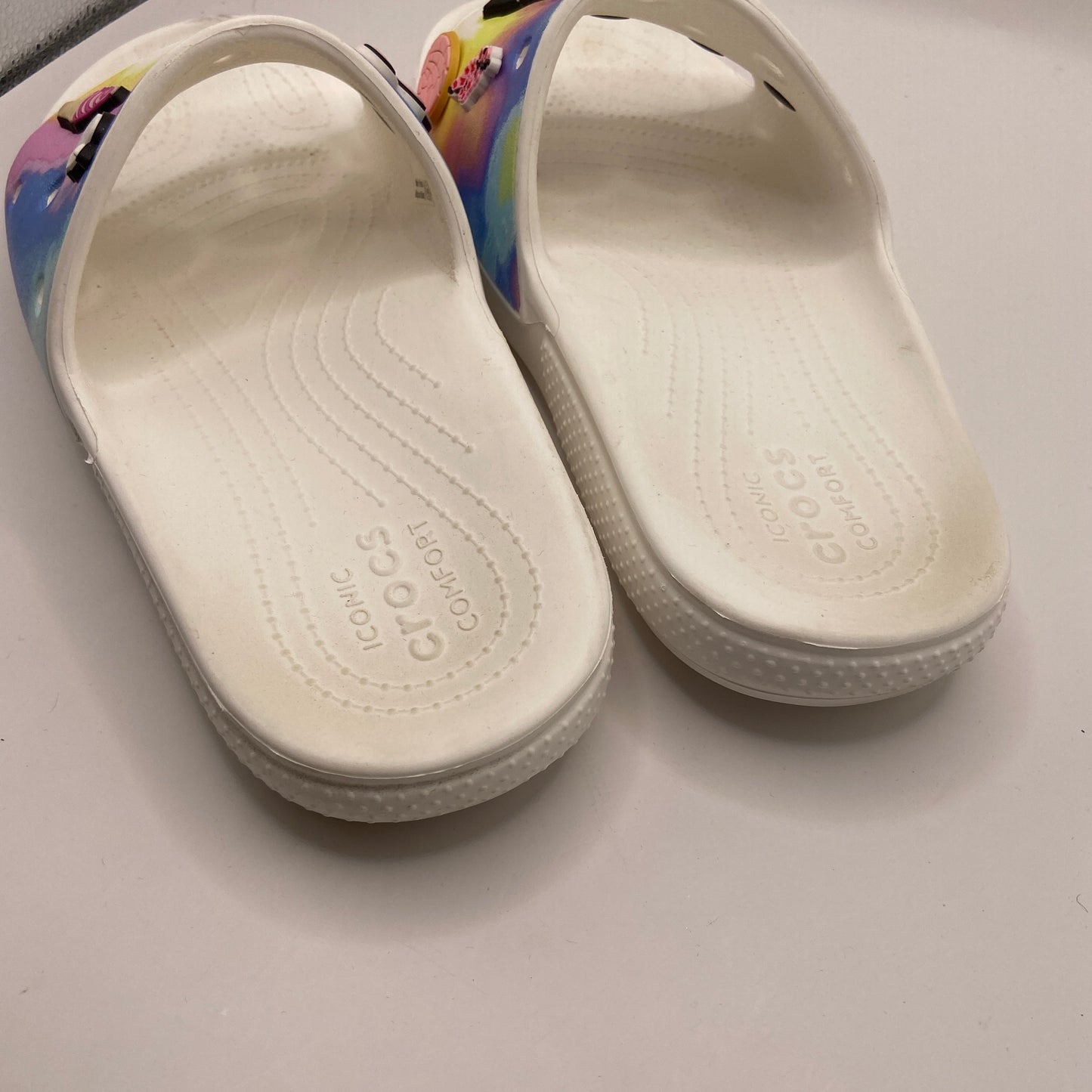 Sandals Flip Flops By Crocs In Tie Dye Print, Size: 11