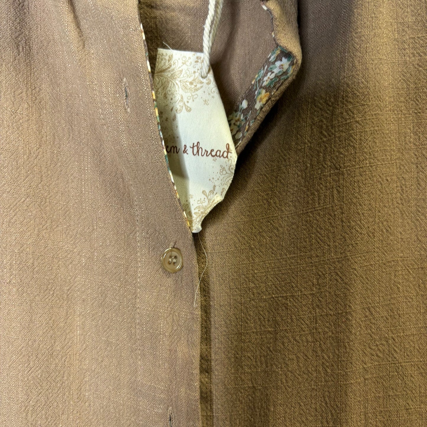 Top Long Sleeve By Hem & Thread In Brown, Size: S