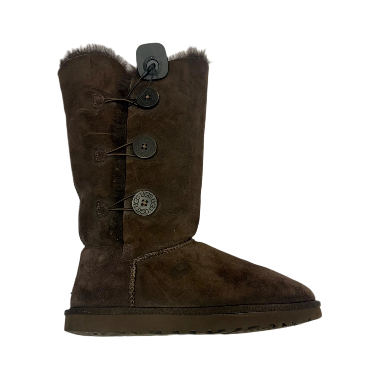 Boots Designer By Ugg In Brown, Size: 9