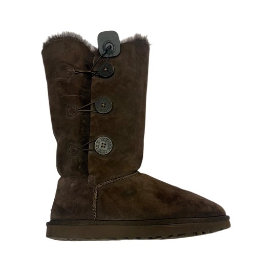 Boots Designer By Ugg In Brown, Size: 9