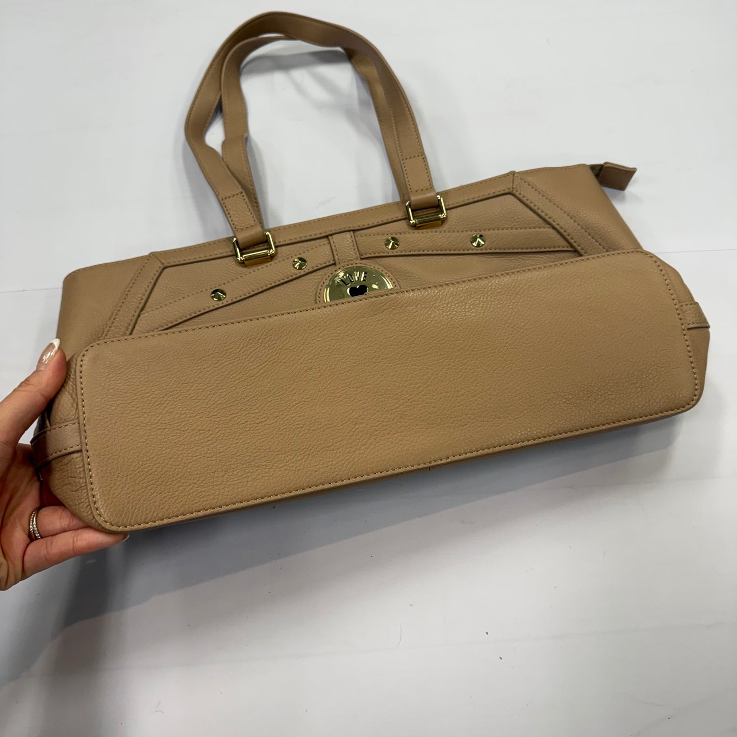 Handbag Leather By Love Moschino, Size: Medium