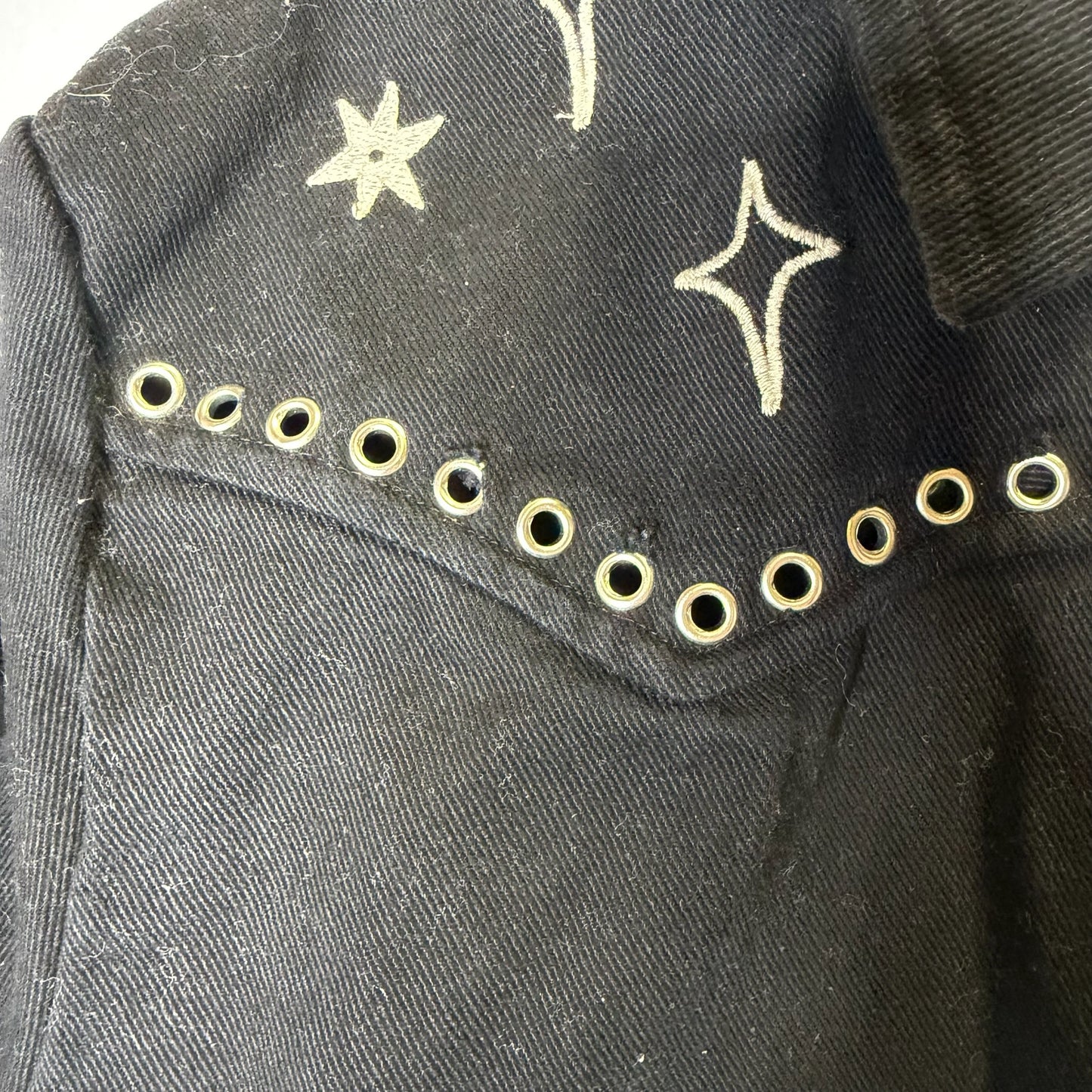 Jacket Denim By Johnny Was In Black Denim, Size: M
