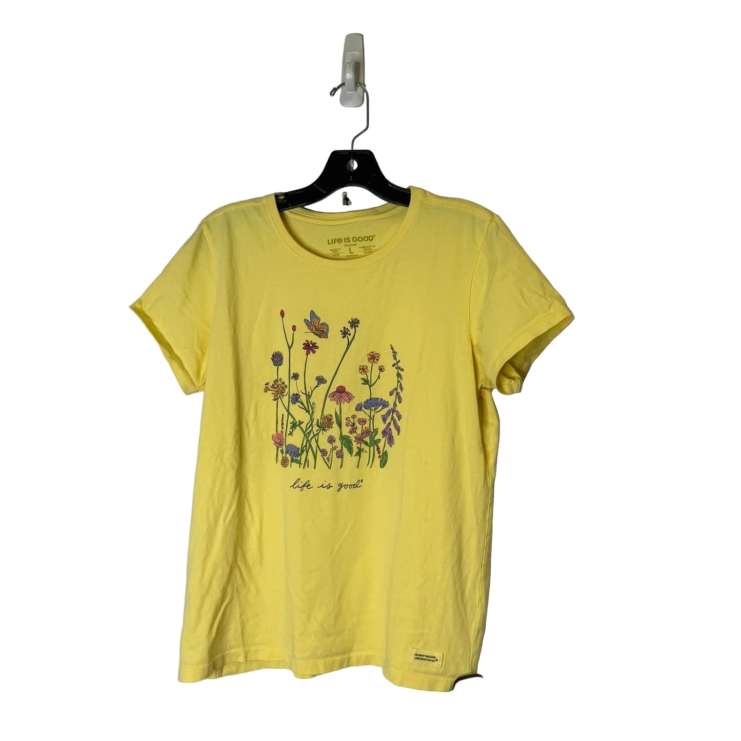 Top Ss Basic By Life Is Good In Yellow, Size:L