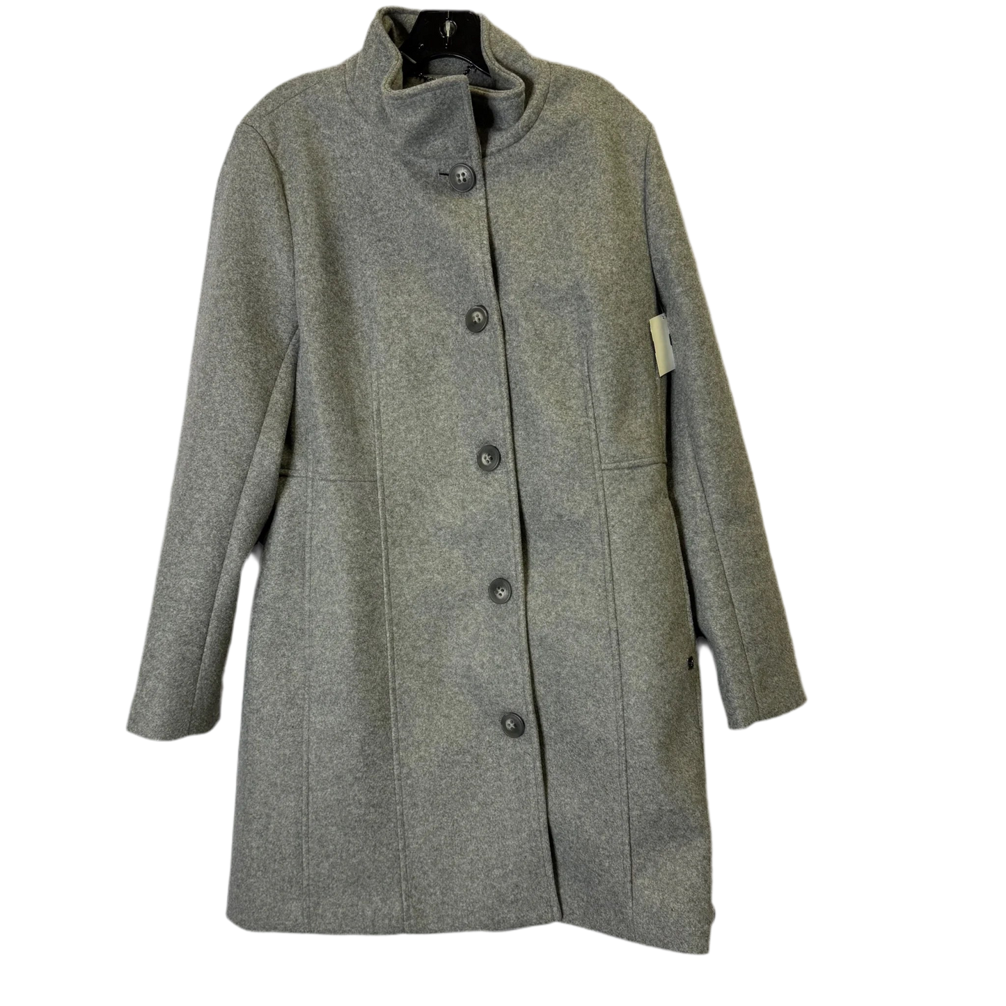 Coat Trench Coat By Calvin Klein In Grey, Size: L