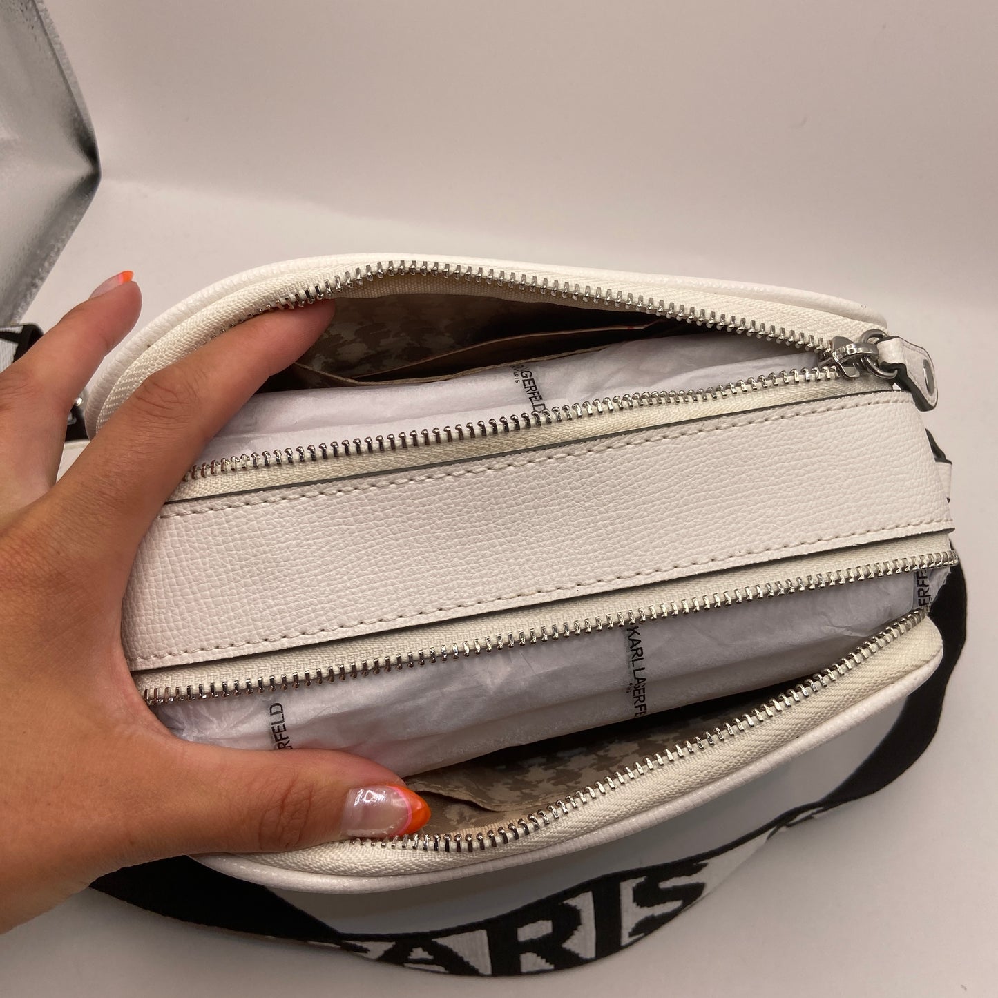 Crossbody Designer By Karl Lagerfeld, Size: Medium