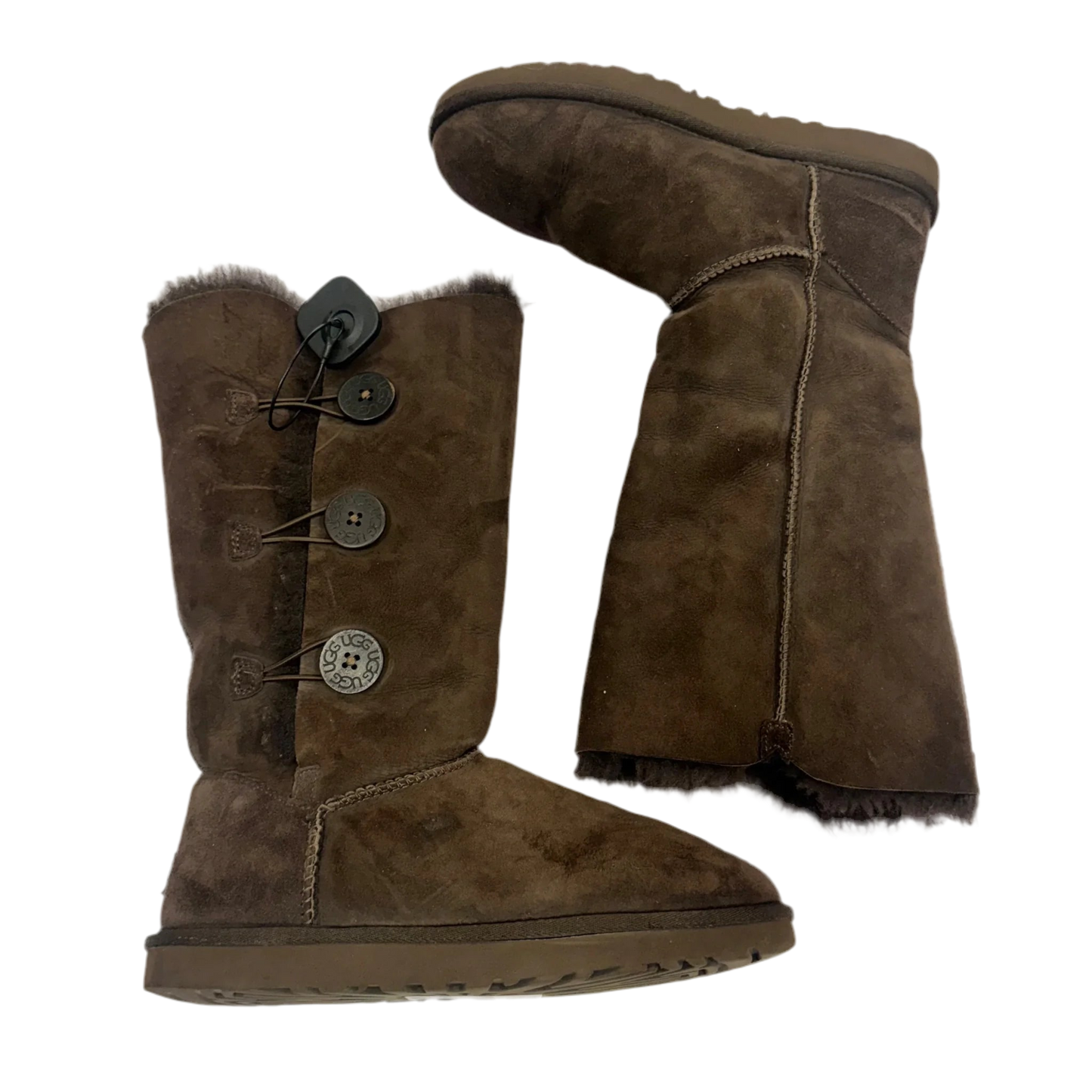 Boots Designer By Ugg In Brown, Size: 9