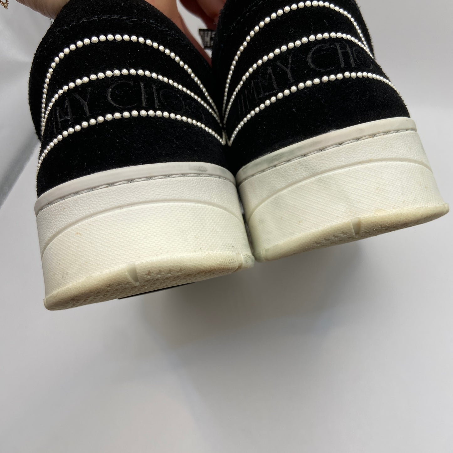 Shoes Luxury Designer By Jimmy Choo In Black, Size: 9.5