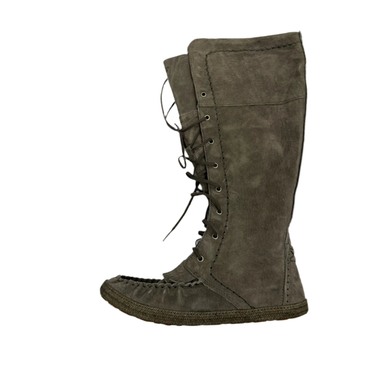 Boots Designer By Ugg In Grey, Size: 8