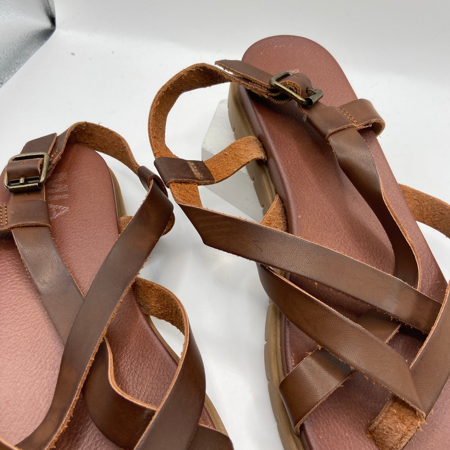Sandals Flats By Mia In Brown, Size: 8
