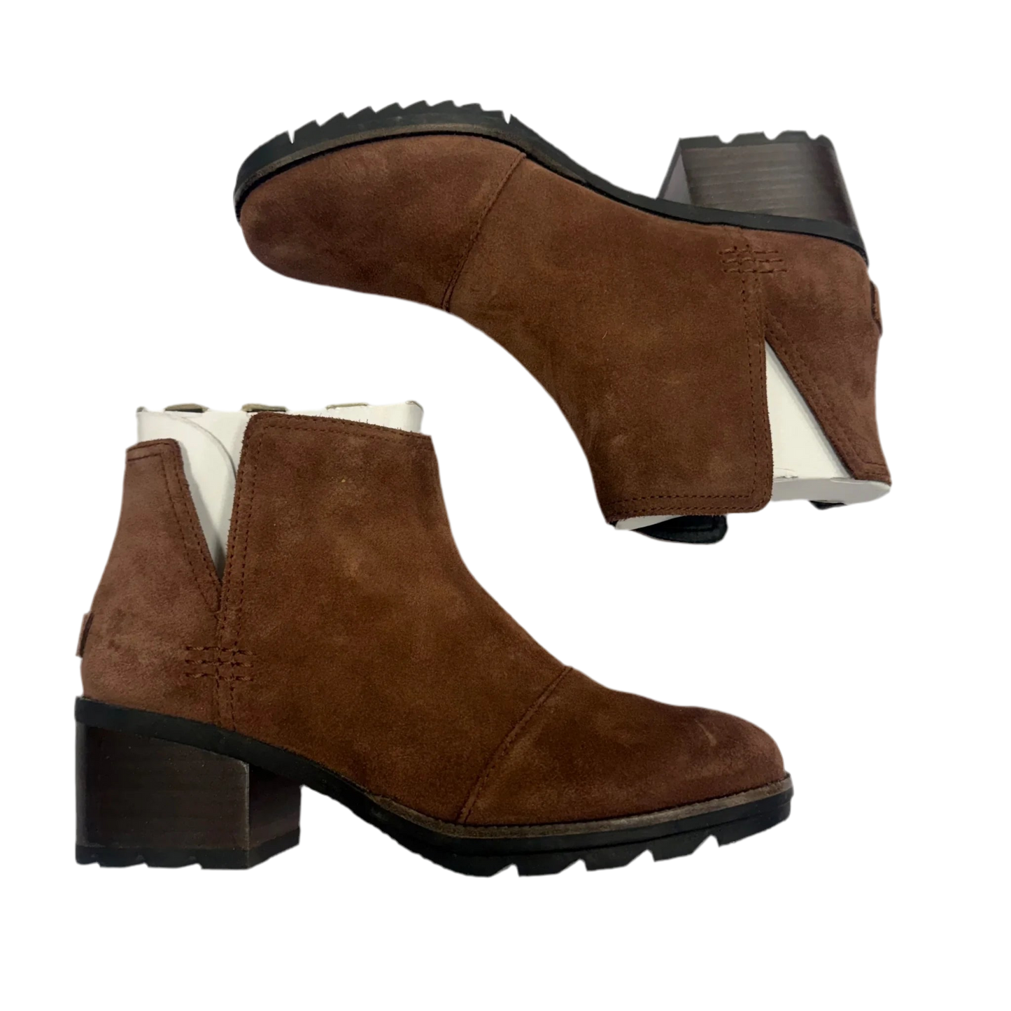 Boots Ankle Heels By Sorel In Brown, Size: 6.5