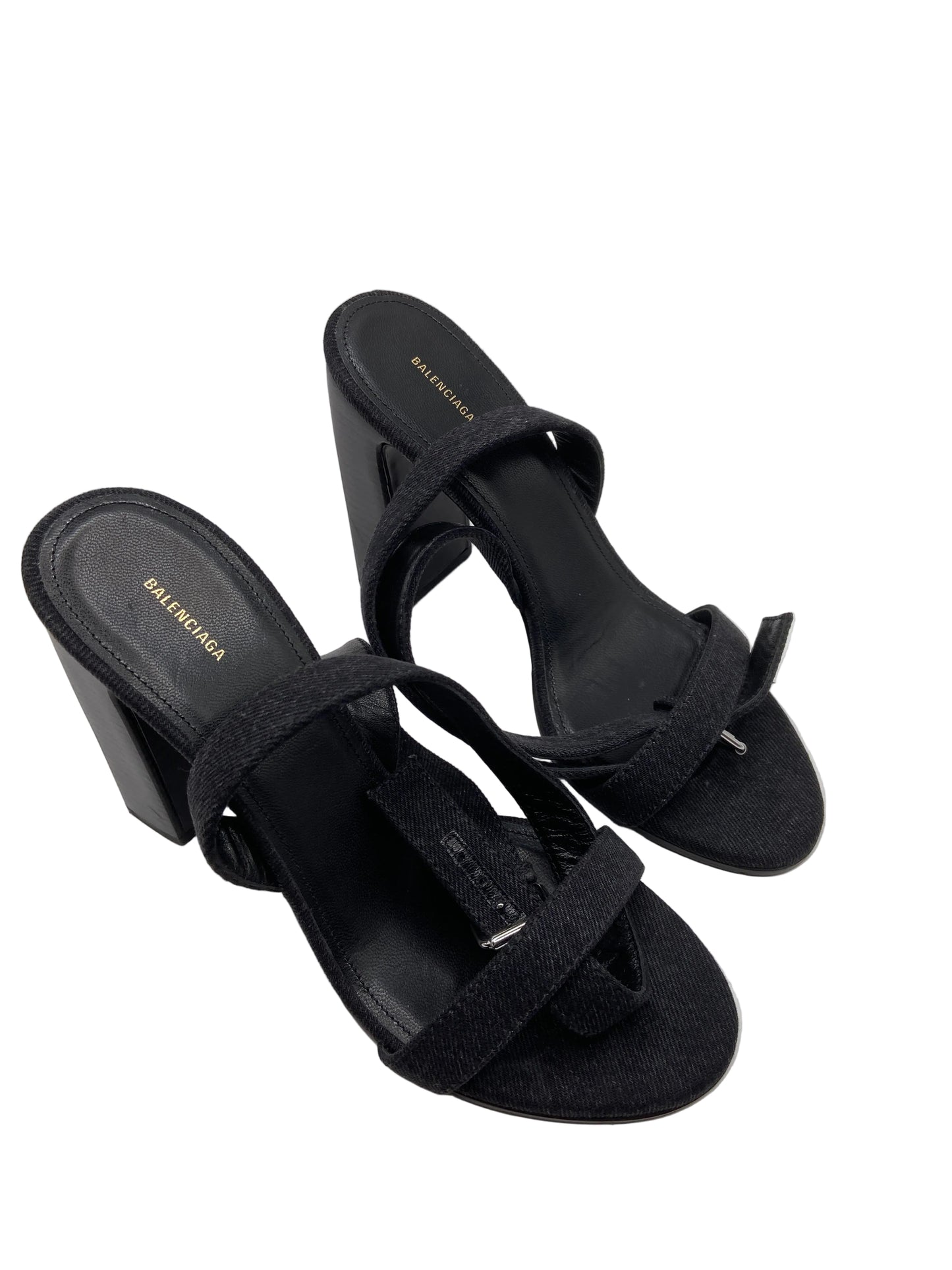 Shoes Luxury Designer By Balenciaga In Blue Denim, Size: 9.5