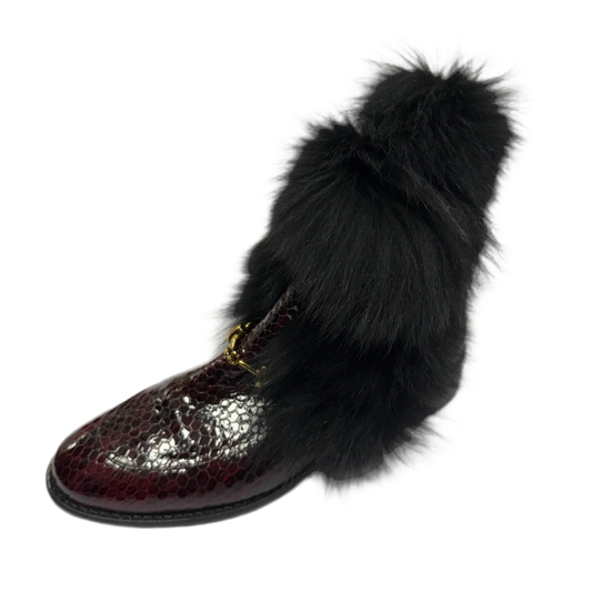 Boots Ankle Flats By Clothes Mentor In Maroon, Size: 7