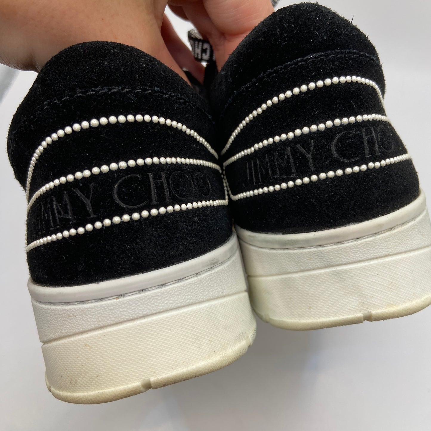 Shoes Luxury Designer By Jimmy Choo In Black, Size: 9.5