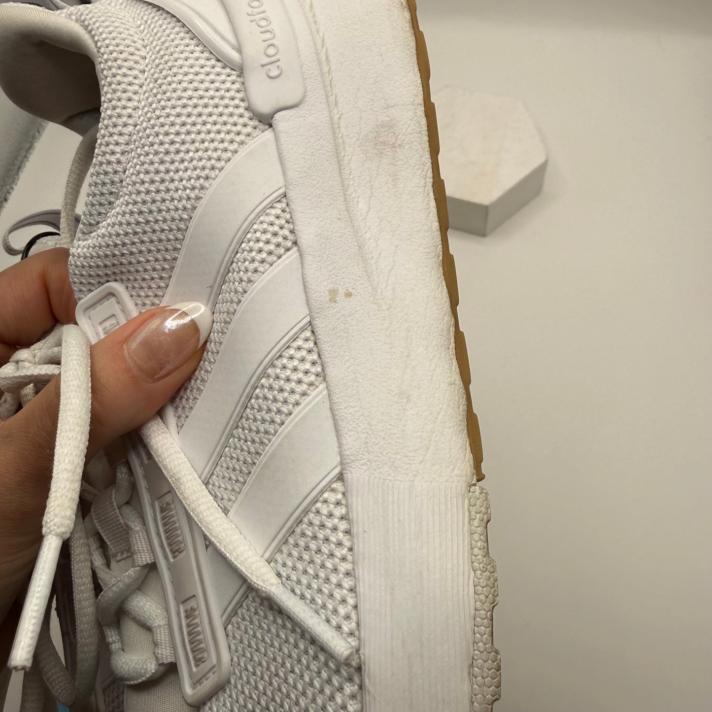 Shoes Athletic By Adidas In White, Size: 9